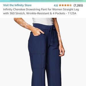 Navy women’s Cherokee Infiniti, scrub pants, medium size regular height